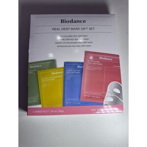 Biodance Real Deep Mask Gift Set - 4 Masks for Pore Care, Hydration, Calming and